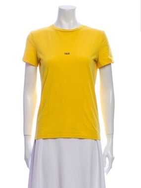 Helmut Lang Yellow Tee with Black Logo Back Print